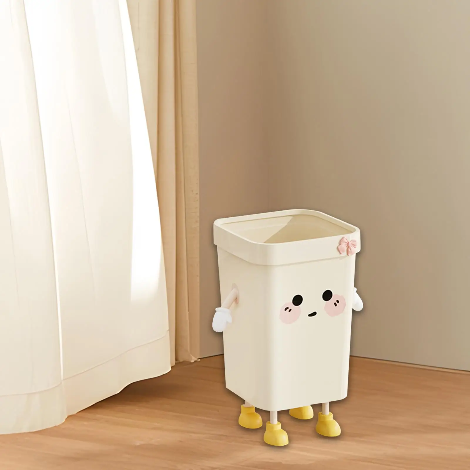 Trash Can Waterproof Modern Dustbin Wastebasket for Toilet Entryway Bedroom