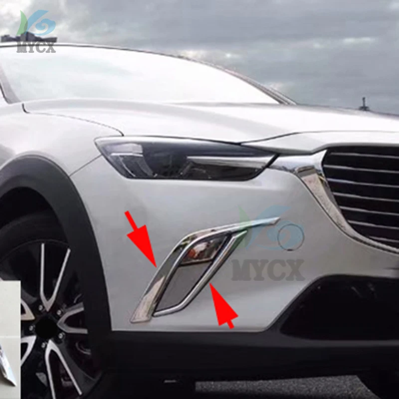 

4pcs Exterior Car Styling Front Fog Light Strip Trim Fit For Mazda CX-3 CX3 2015 2016 2017 2018