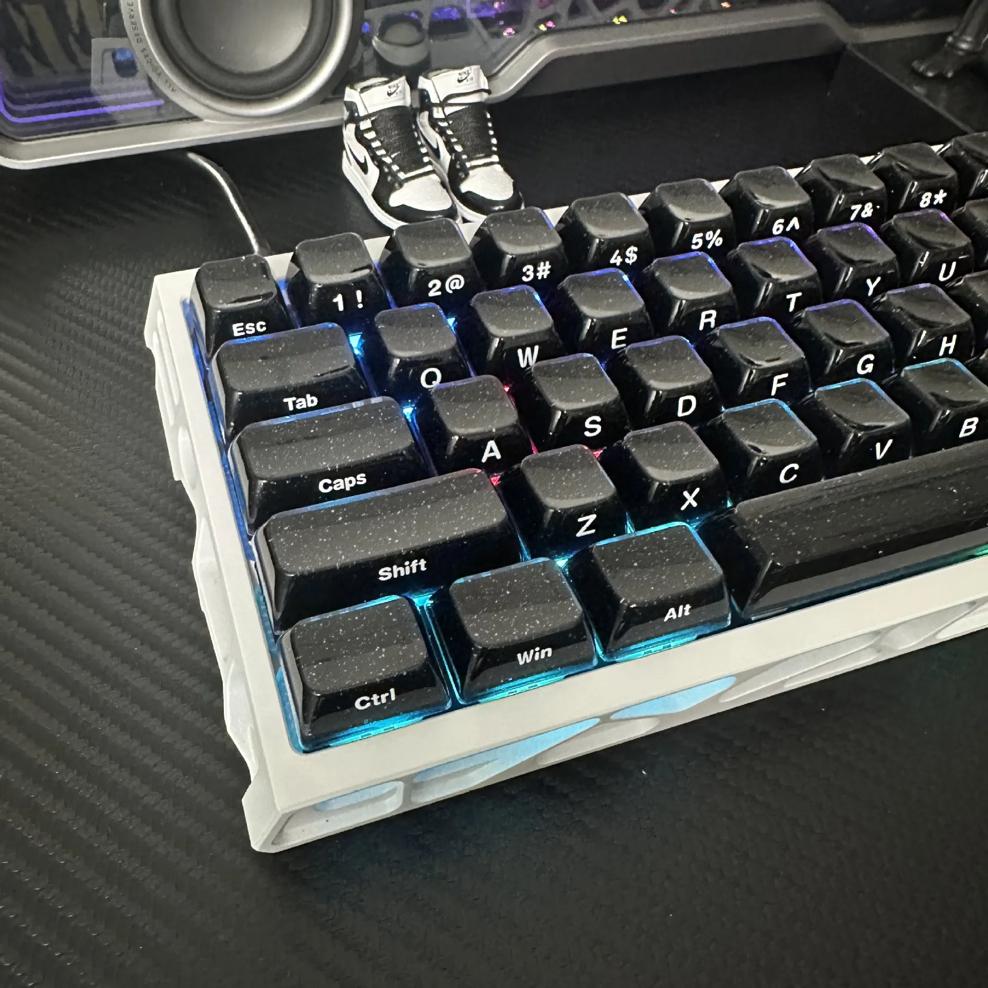 Jelly Crystal Black 2.0 Glitter Keycap Side Engraved Fits Mechanical Keyboard Wooting Mai from Daredevil MADE