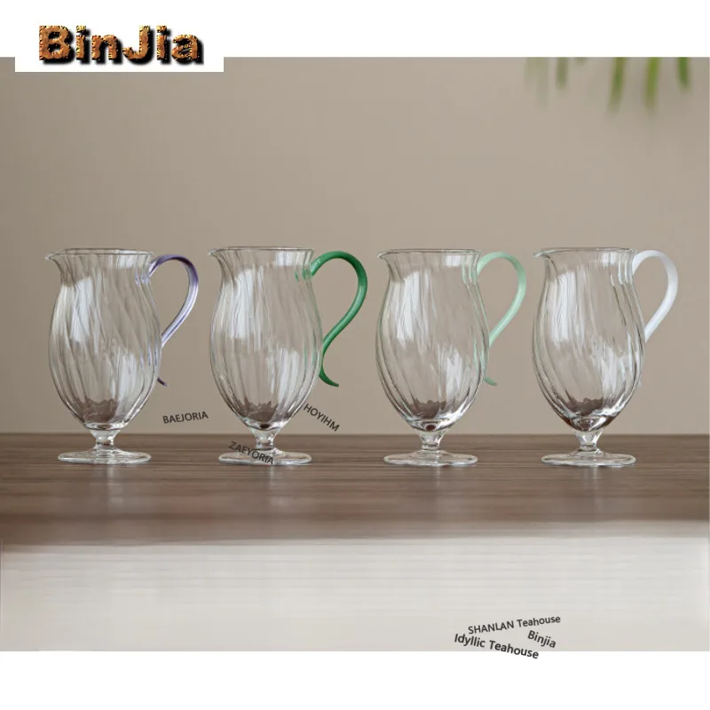 

240ml High Borosilicate Glass High Foot Tea Pitcher Pour Tea Cha Hai Dispenser Justice Cup Puer Fair Mug Tableware Supplies