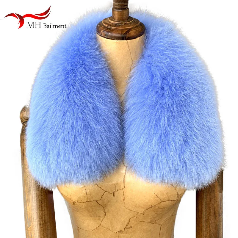 Oversized fox fur collar winter real fox fur male female ladies down jacket coat fur collar bib universal wild 100% fur scarf