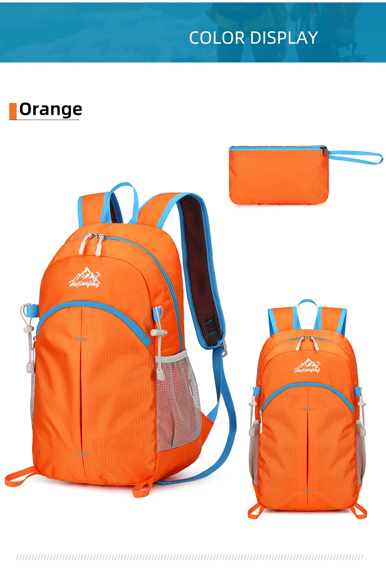 18L Tragbare Faltbare Rucksack Klapp Bergsteigen Tasche Ultraleicht Outdoor Klettern Radfahren Reise Knapsack Wandern Daypack Gipfelpaket wasserdicht verschleißfest Bodybuilding Yoga hohe Kapazität – Detail 14