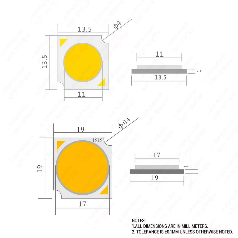 CRI 97 COB LED Chip 7W 12W 18W 24W 30W 42W 48W Warm Natural White 2700K 3000K 3500K 4000K 1414 1919 For Track Light Beads