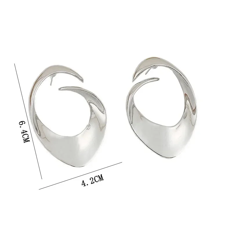 Modern Jewelry European and American Design Metal Geometric Irregular Earrings For Women Party Gifts Exaggerative Accessories