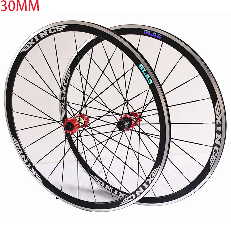 

New XINC 700C Frame Height 30MM Road Bike Straight Pull Wind Breaking Flat Strip Disc Brake SixDing Barrel Axle Bicycle WheelSet