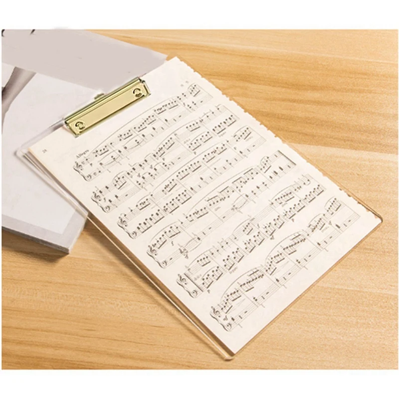 4 Pack Clear Acrylic Clipboard With Gold Clip, 8.8X12.2 A4 Letter Size, School And Home Supplies,Office Supplies