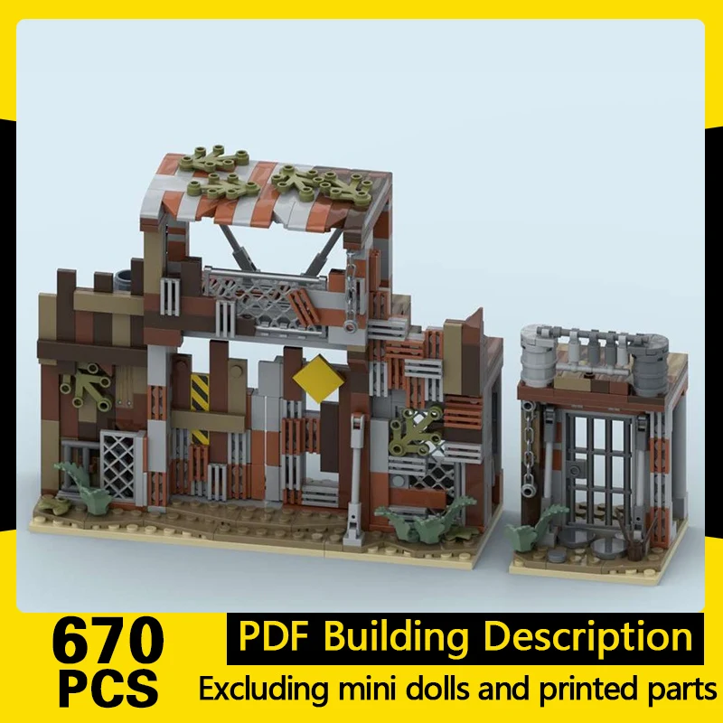 

Popular Game Model MOC Building Bricks Camp Gates And Doors Modular Technology Gifts Holiday Assemble Children Toys Suit