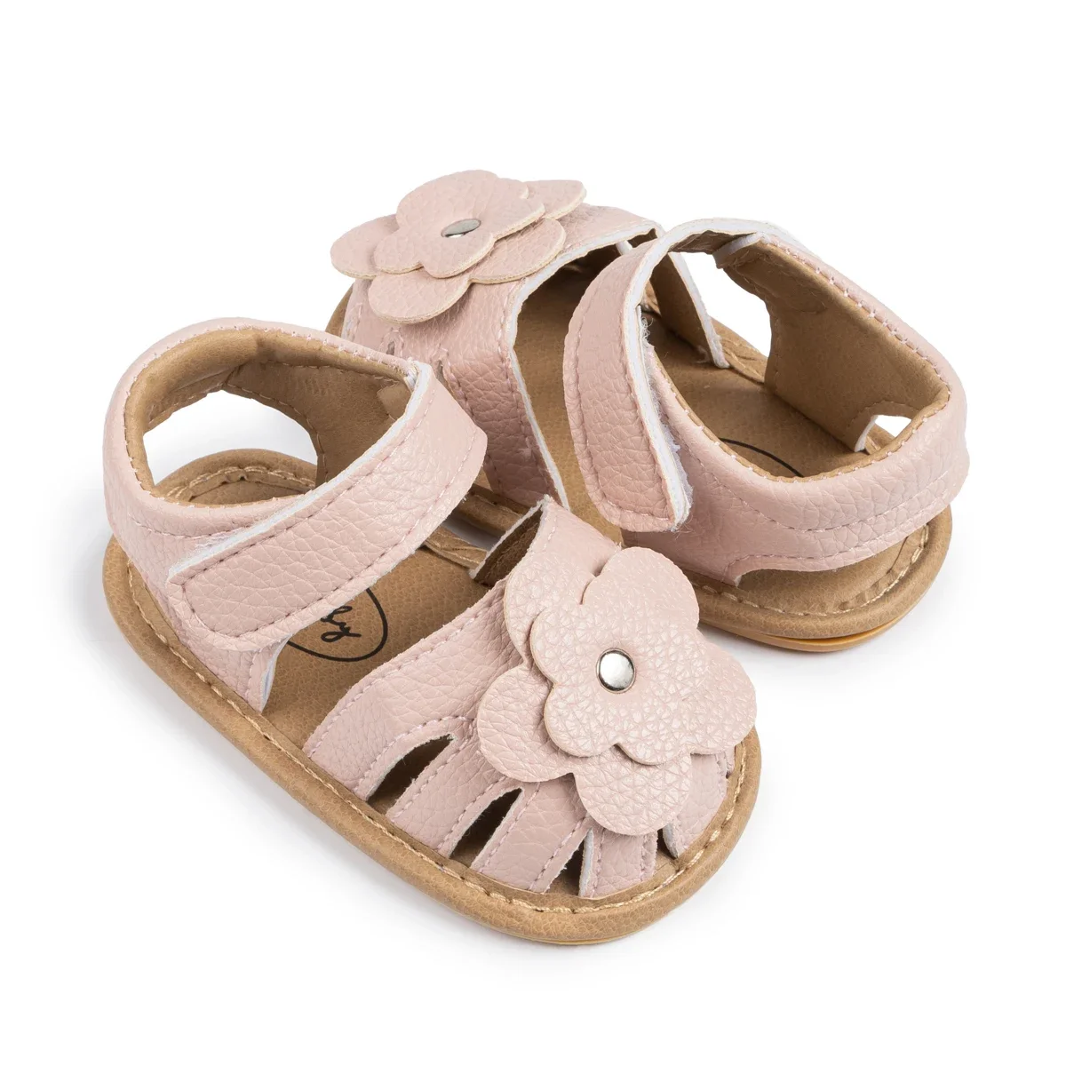 Meckior 2024 Summer Baby Beach Sandals Flat Flower Rubber Sole Anti-Slip Newborn Toddler Crib First Walkers Baby Girls Shoes