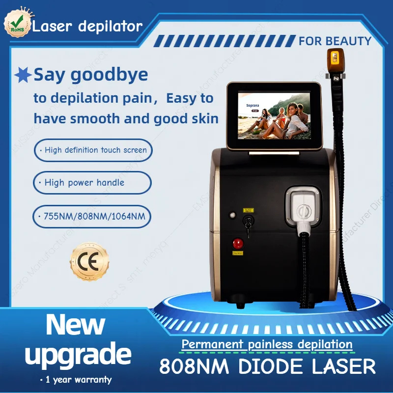 

Dispositivo profesional depilación láser de diodo de 808 nm con 3 longitudes de onda 755 808 1064 nm tecnología de enfriamient