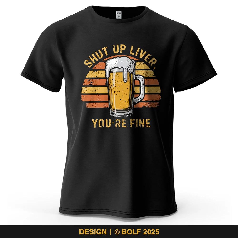 ثقافة البيرة خمر تصميم مطبوعة تي شيرت رجالي 100% القطن المتضخم روح الدعابة الجرافيك تيز للنساء بلايز تيز الشارع الشهير #1