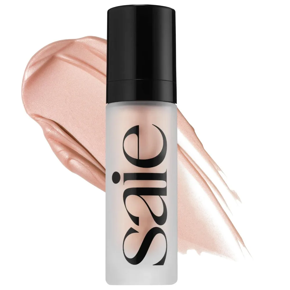 Saie Hydratisierender Glowy Gel Flüssig-Highlighter für strahlende, natürliche Ausstrahlung, sonnengeküsste Haut, Gesichts- und Körperkonturierung, veganer Clean Beauty Illuminator