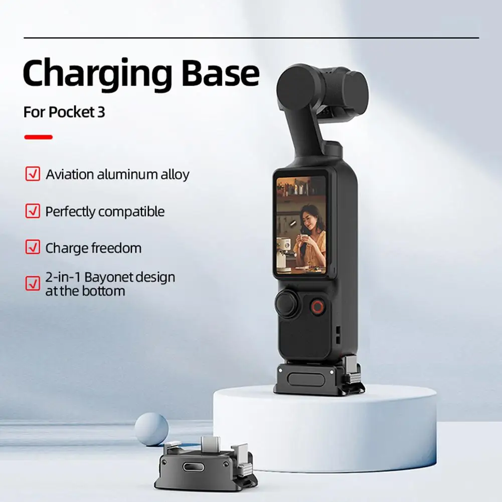 CUJMH Camera Charging Quick Release Base For DJI Osmo Pocket 3 Quick-release Charging Base Shock-absorbing Silicone Fixed Holder