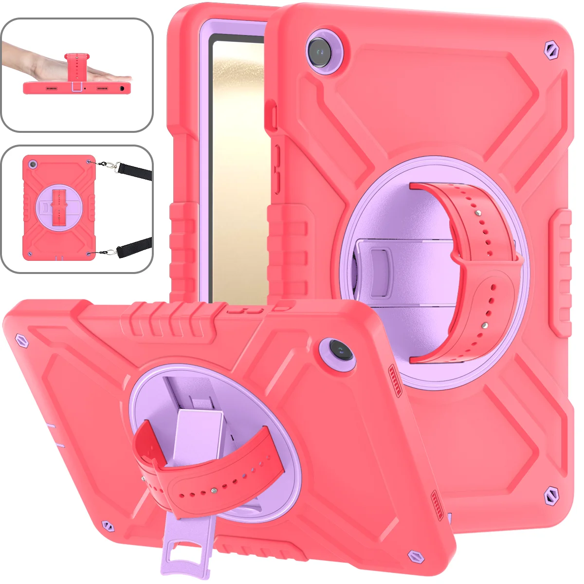 Suitable for Samsung Galaxy Tab A9Plus X210 11 inch 2023 shock-absorbing bracket cover A8 SM-X200 X205 strap precise cutting