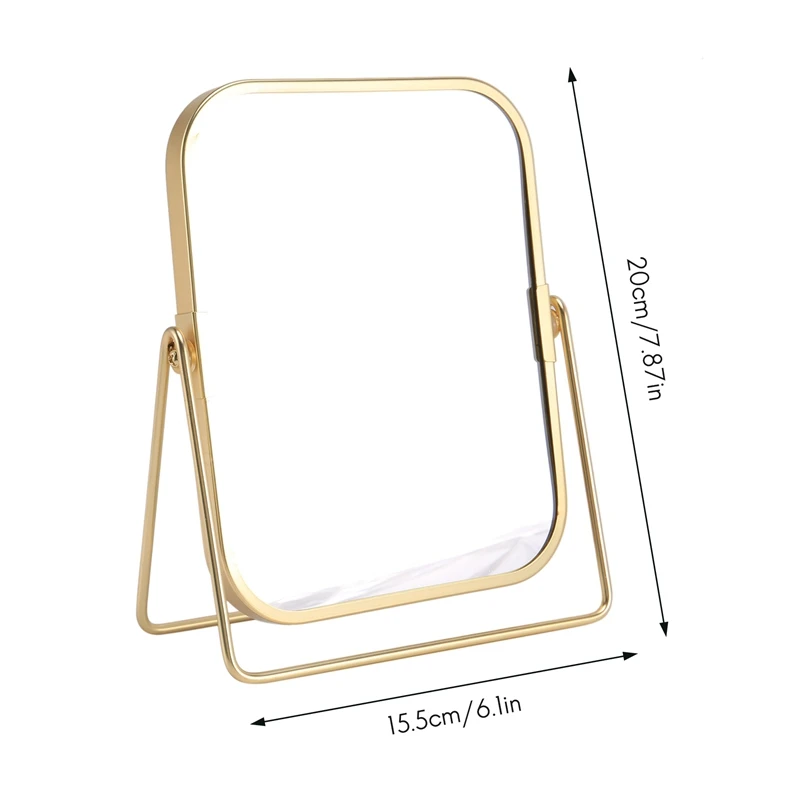 Vanity Makeup Mirror com Metal Stand, Desktop Tabletop Mirror, 360 Graus Swivel