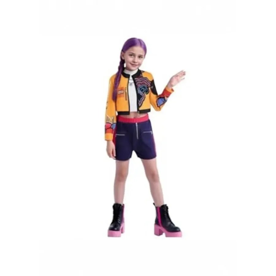 

Girls Halloween Costume, and Polyester Top and Pants Set for Cosplay Events and Parties