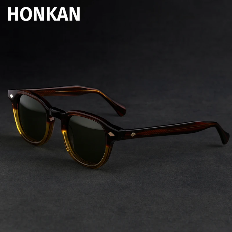 

Luxury Brand Vintage Acetate Sunglasses Men's Sunglasses Woman Polarized Sun Glasses Driver Shade Retro Rivet Small Square Frame