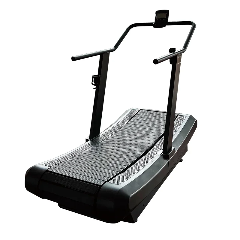 

Commercial Gym Treadmill With Curved Tread LCD Display And Electric Mechanical Driving For Walking Cardio Exercise