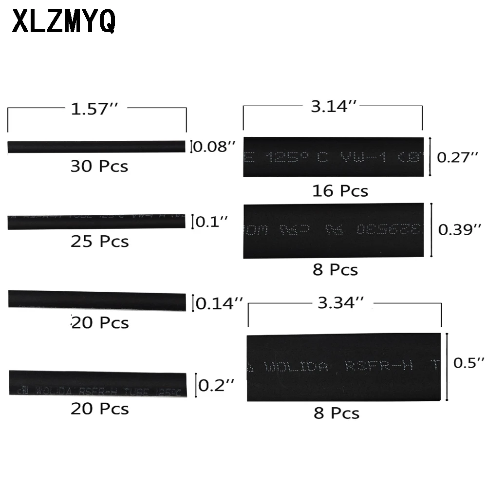 127pcs Heat Shrink Tube Wires Shrinking Wrap Tubing Cable Connect Protector Waterproof Shrinkage 2:1 Electrical Wire Wrap Sleeve