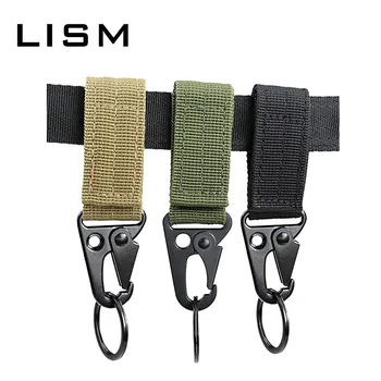 Taktische Molle Clip Schnalle Nylon Gürtel Schlüsselanhänger Schlüsselanhänger Halter Karabiner Aufhänger Schnalle Haken für Outdoor Wandern Camping Klettern