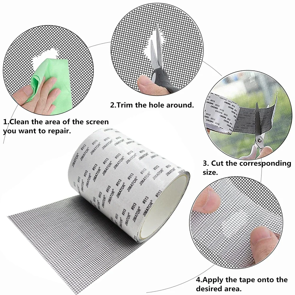 Window Screen Window Mosquito Net Repair Tape Self-Adhesive  Repair Patch Strong Anti-Insect Fly Mesh Broken Holes Repair tape