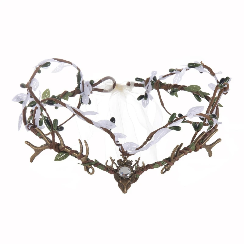 European and American Medieval Styles, Alloy Forehead, Eyebrow Headdress, Golden Rattan, Hand-woven Hair Accessories, Branches