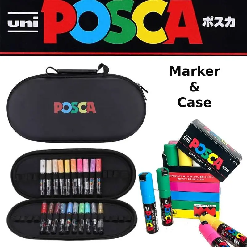 

Posca Artist Painter Marker Hand Case 36 Slots Holder Large MultiLayer for Outdoor Drawing, Highlighters Gel Pen Organizing Pack