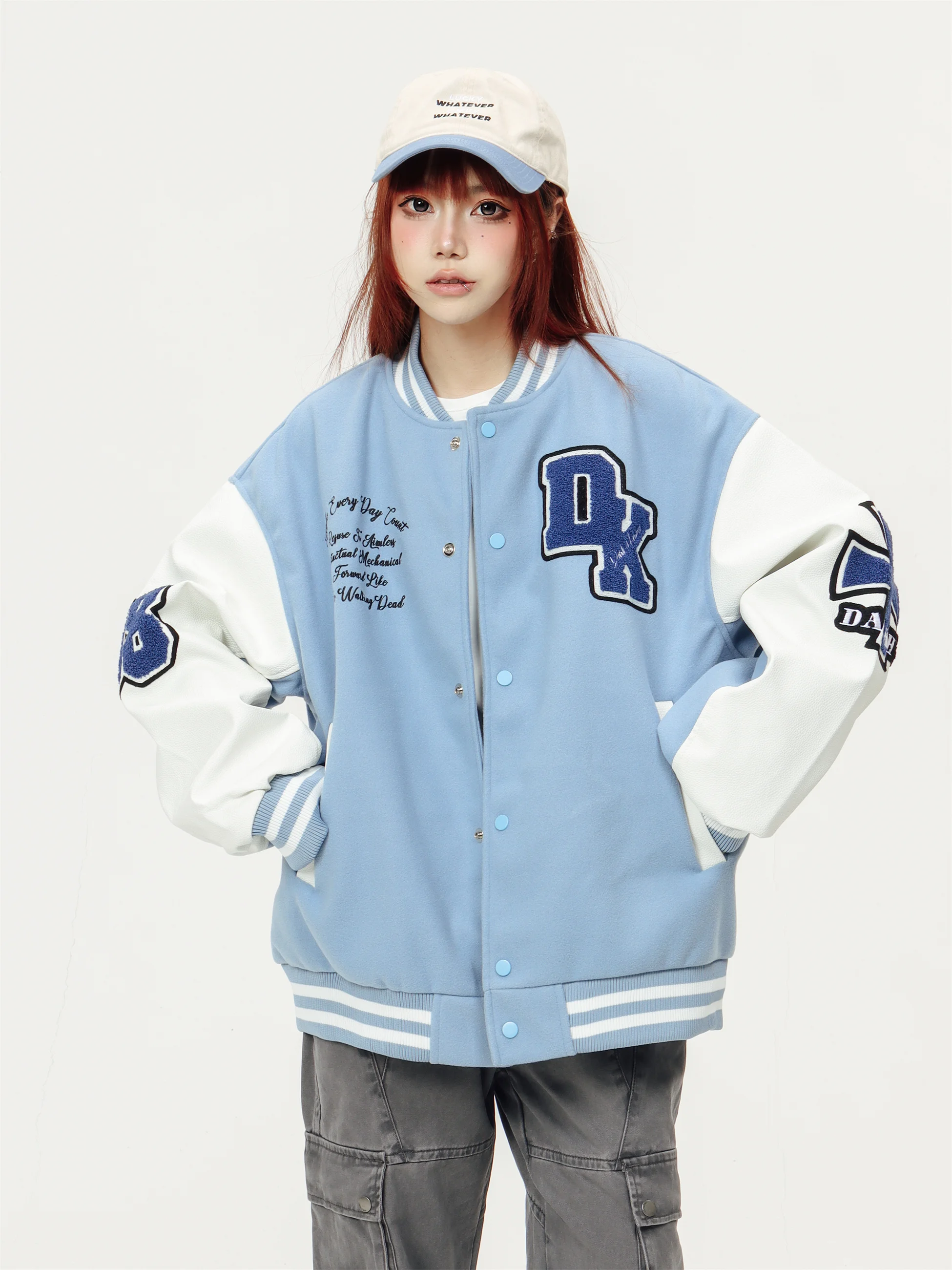 

KESOAK American Street Sle Baseball Jaet Свободный крой с вышитыми буквами Женская модная верхняя одежда Осень Новое поступление