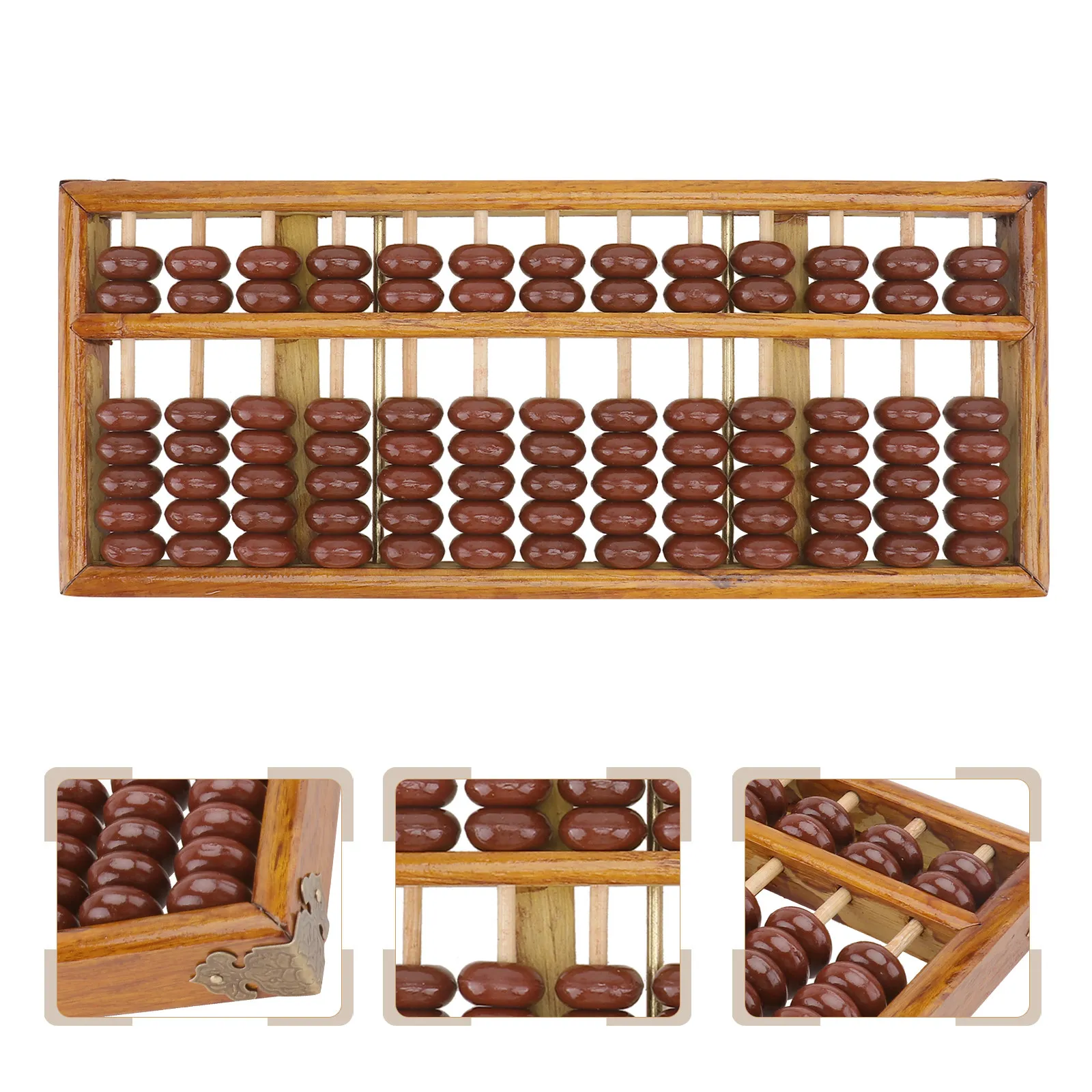 1Pcs 7 Bead Abacus Mental Arithmetic Abacus 13 Rods Students Wooden Educational Tool Compact Durable Brain Development