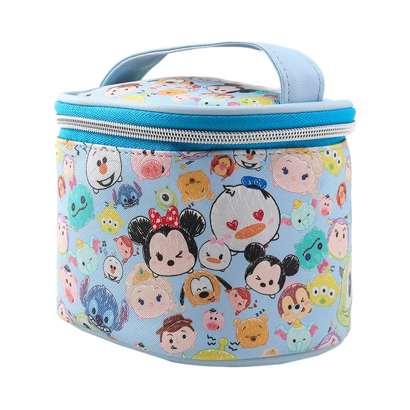 Disney Original Mickey Mouse Makeup TSUM TSUM Women Multi-Function PU Travel Storage Bucket Bag Makeup Bag Coin Purse