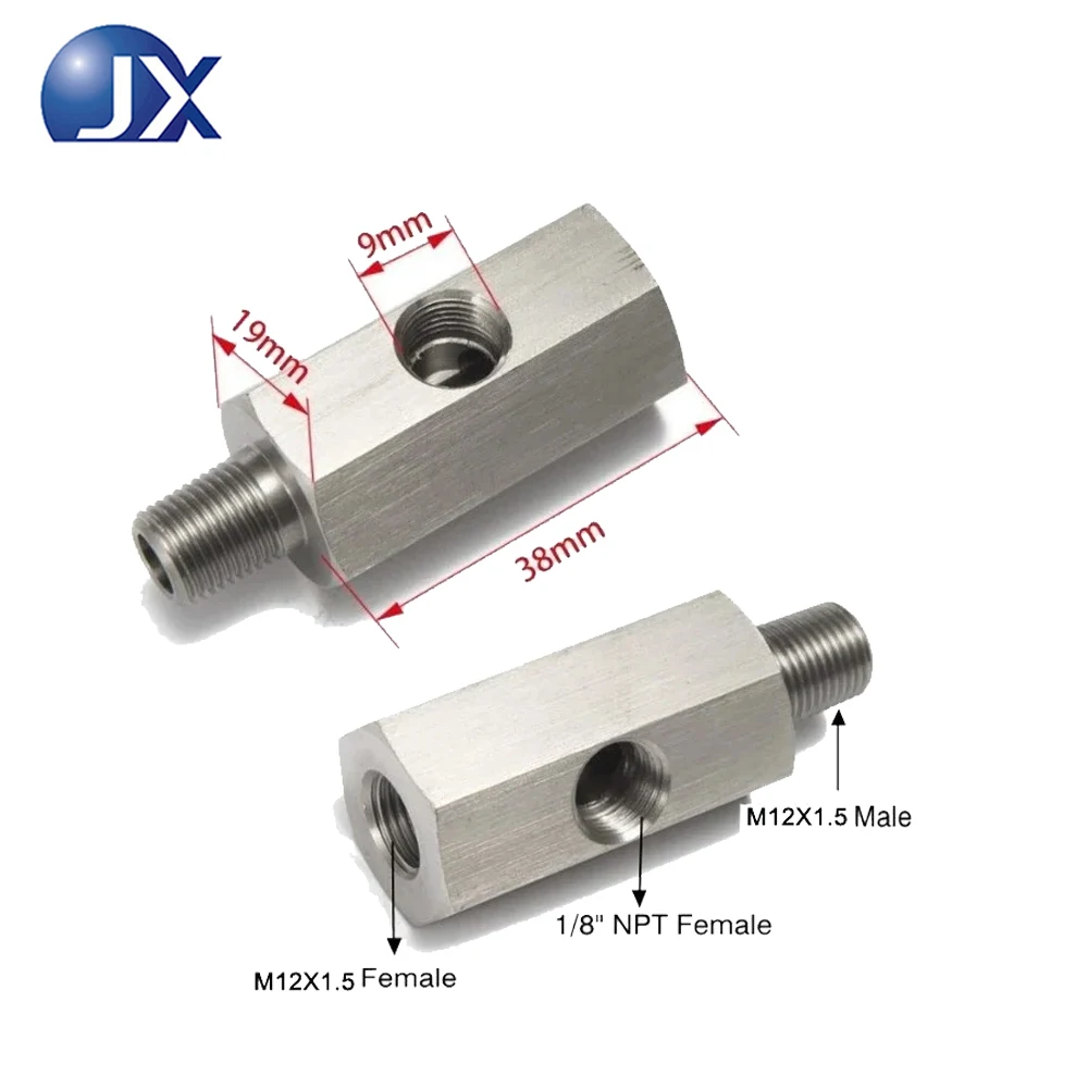 Stainless Steel Oil Pressure Sensor Adapter 1/8NPT To M12 M10 M14 1/8NPT 1/4NPT Connector For Automotive