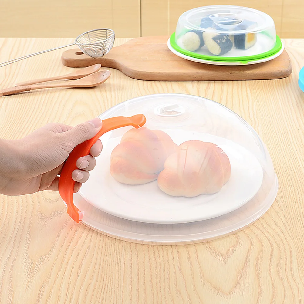 

2Pcs MicrowaveCover OilProof ReusableFoodProtector LargeDomeShapedLid SplatterFreeCooking PortableHandle PPMaterial