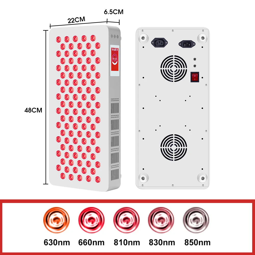 Сенсорный экран, регулировка интенсивности, красный свет, инфракрасное устройство, 630 нм + 660 нм + 810 нм + 830 нм + 850 нм, терапевтическая панель красного света