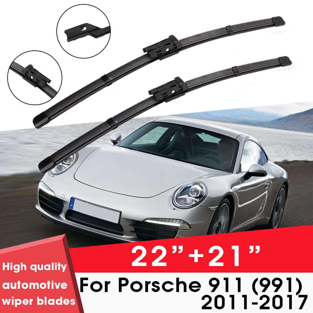 

Car Wiper Blade Blades For Porsche 911 (991) 2011-2017 22"+21" Windshield Windscreen Clean Rubber Silicon Cars Wipers