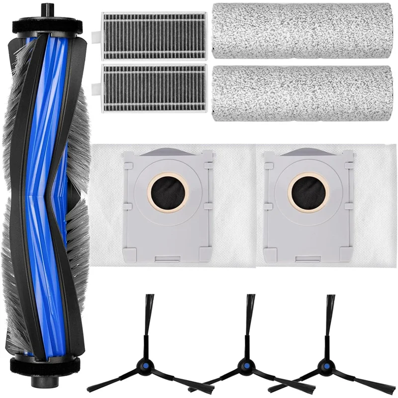 

BYBS-10 Pcs Replacement Part For ECOVACS DEEBOT X8 PRO Omni Vacuum Cleaner Main Brush,HEPA Filters,Dust Bags,Side Brushes