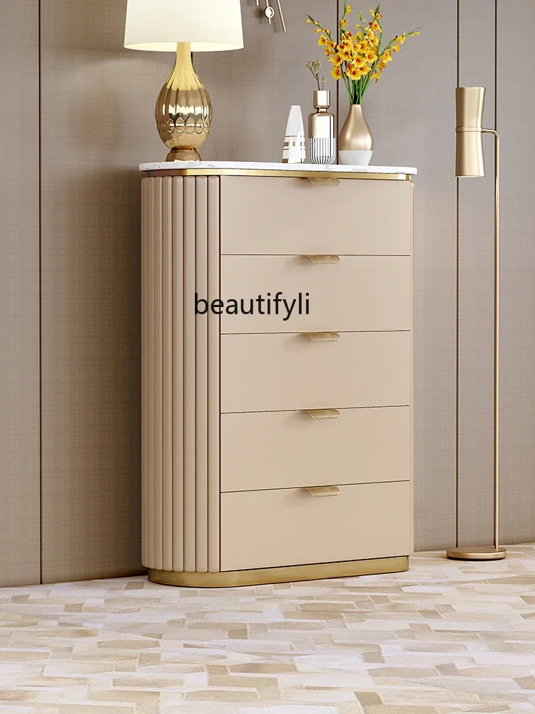 

SS03A American Light Luxury Chest of Drawers Bedroom Stainless Steel Decoration Storage Cabinet Chest of Drawers Chest of Drawer