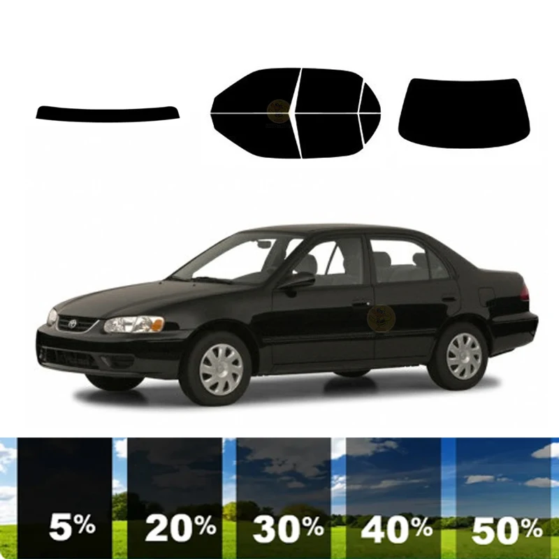 

precut Removable Window Tint Film For Car 100% UVR 5%-35%VLT Heat Insulation Carbon ﻿For TOYOTA COROLLA 4 DR SEDAN 1998-2002