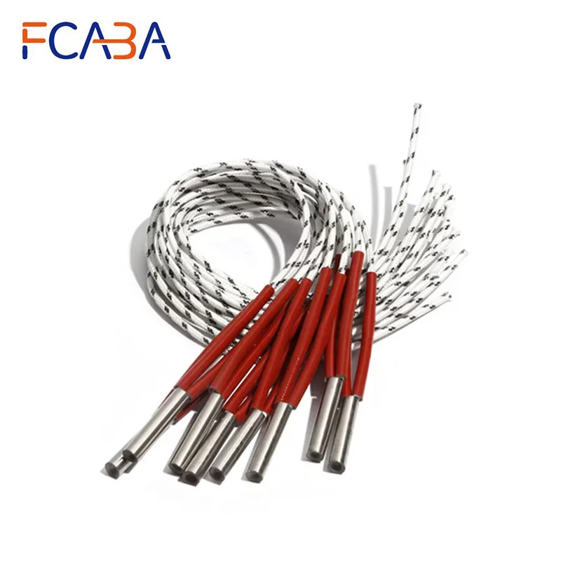 FCABA 5PCS 6mm 50~60mm 316SUS Cartridge Heater 110V/220V/380V Tubular Electric Element 120W/130W/140W/150W