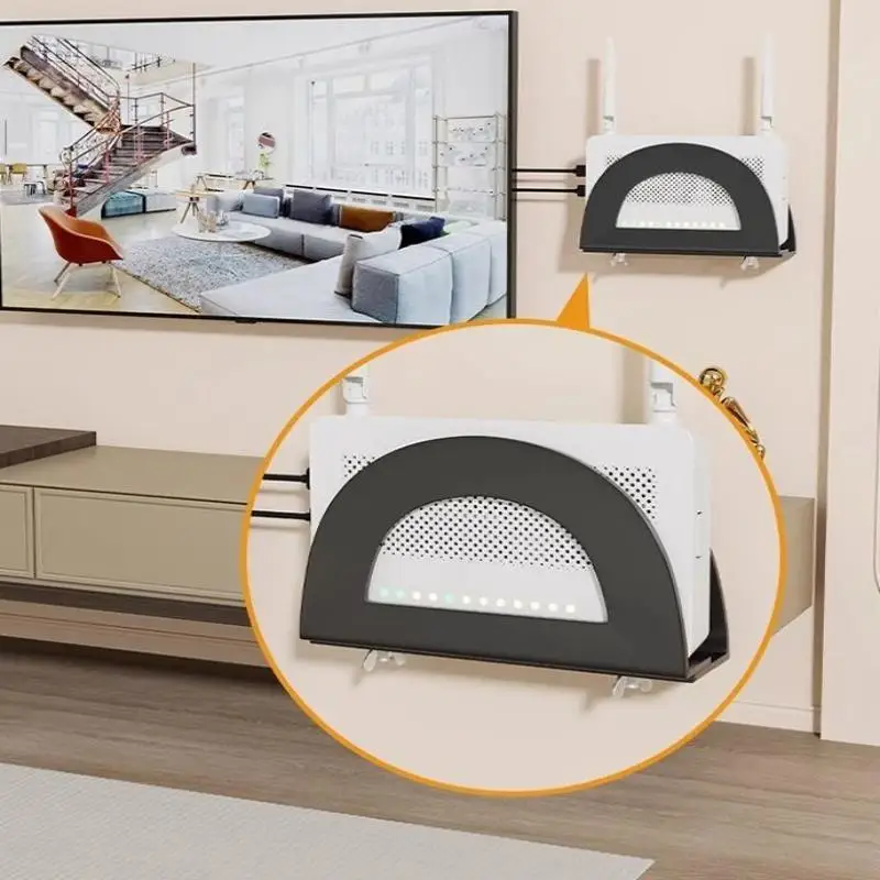 New Wall Mount Wifi Router Storage Rack Box Household Cable Organizer Home Theater Device Bracket view 3