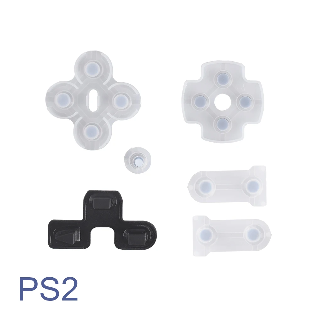 Silicone pad para ps2/3 handle, botão adesivo condutor, almofada de borracha macia, acessórios de manutenção, 10pcs