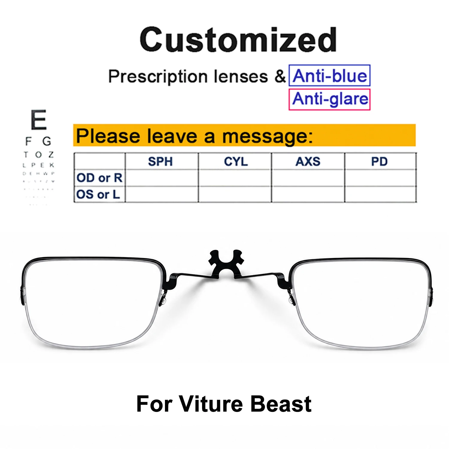 For VITURE Pro / Beast / XR/AR Smart Glasses Myopia Lens Astigmatism Anti-blue Anti-glare Light Customized Prescription Lenses image 3