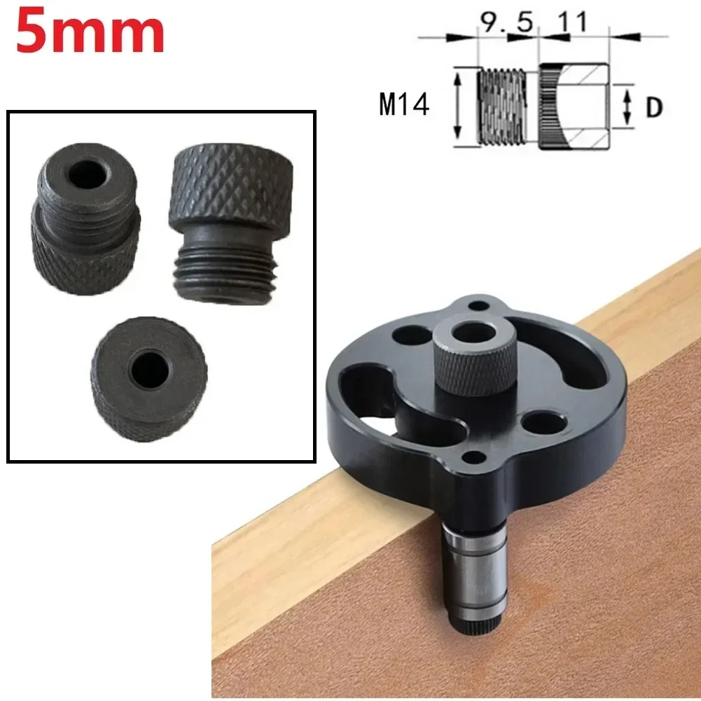 3PCS Drill Chuck Sleeves for 5mm Drilling with For M14 Thread Dowelling Jig Wood Guide Locator for Woodworking