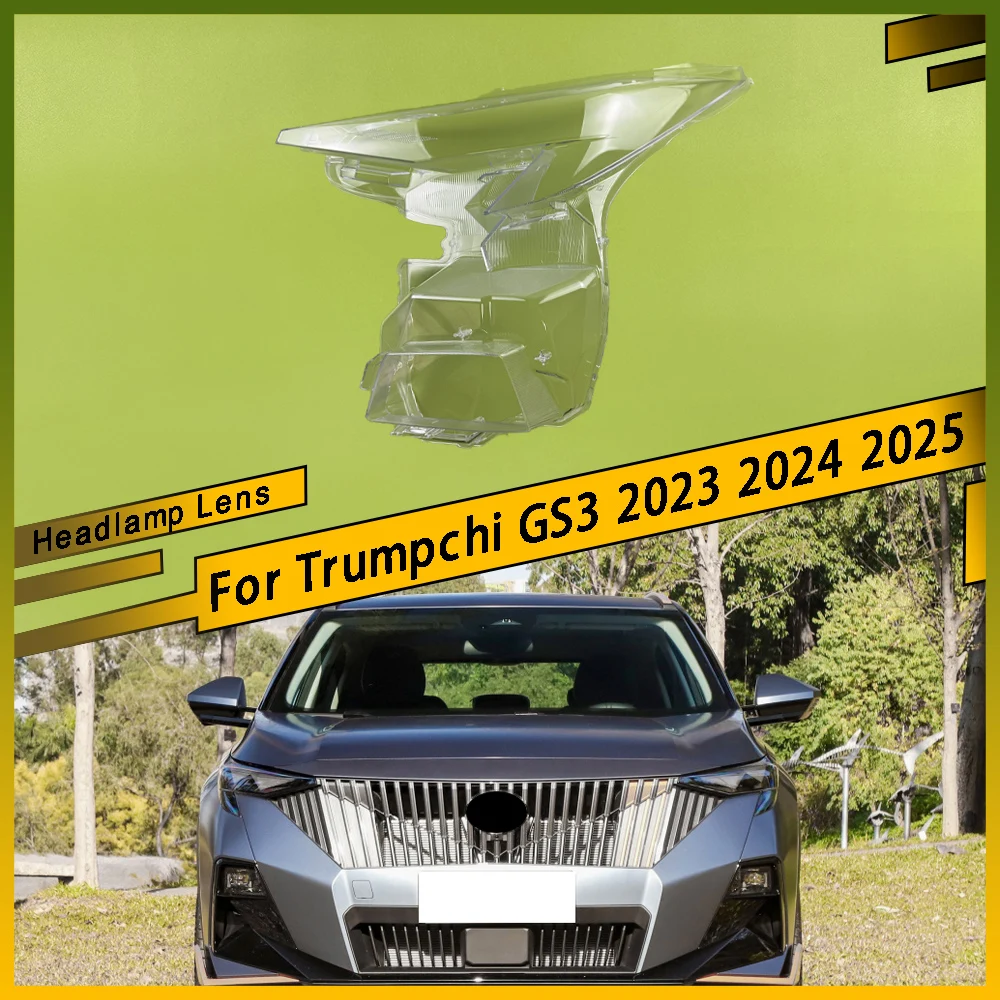 

For Trumpchi GS3 2023 2024 2025 Car Front Headlamps Cover Transparent Lampshade Headlights Plexiglass Housing Replace Shade