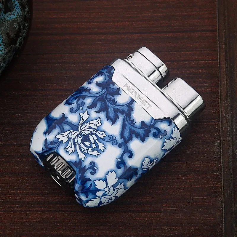 Honest Celadon Lighters for Men, Metal, Electronic Ignition, Jet Lighters, High-End, Windproof Torch, Smoking Gift, New