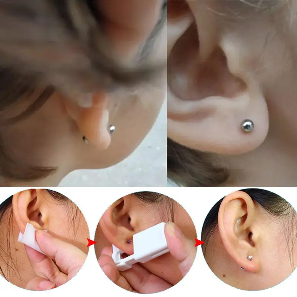 1PC 316L Surgical Steel Ear Stud Disposable Sterile Piercing Stud with Safe Ball Buckle Set Piercing Gun Body Piercing Jewelry