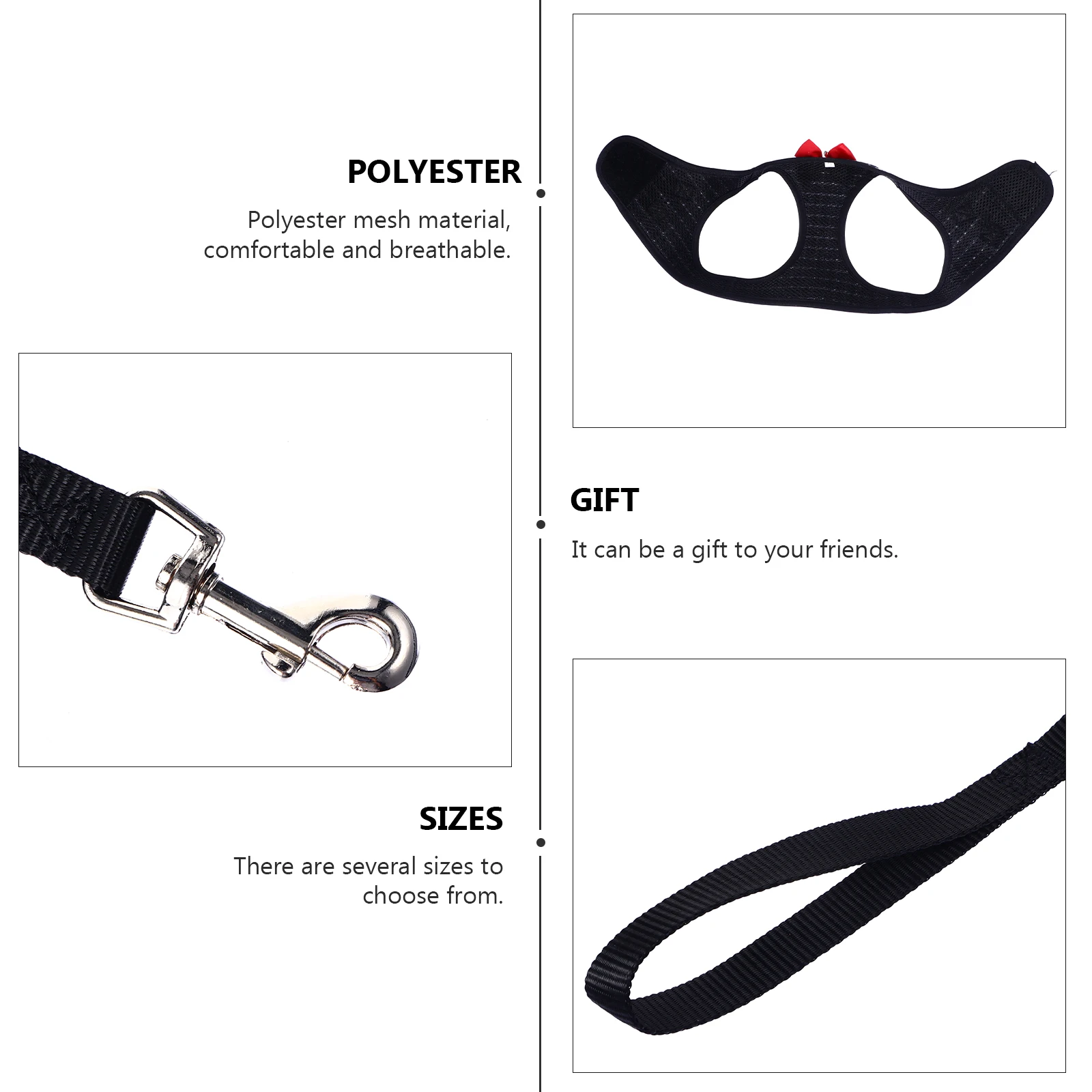 

Pet Harness Set Small Dog Leash Chest Strap Vest Bowknot Rope Walking Adjustable Comfortable Premium Material For Squirrel Safe