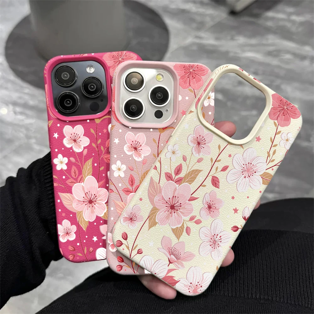 Aquarell-Kirschblüten-Handyhülle für iPhone 17 16 15 14 13 12 Pro Max 16 15 14 Plus 17 16 15 Pro 17Air Silikon-Matt-Hülle – Detail 4