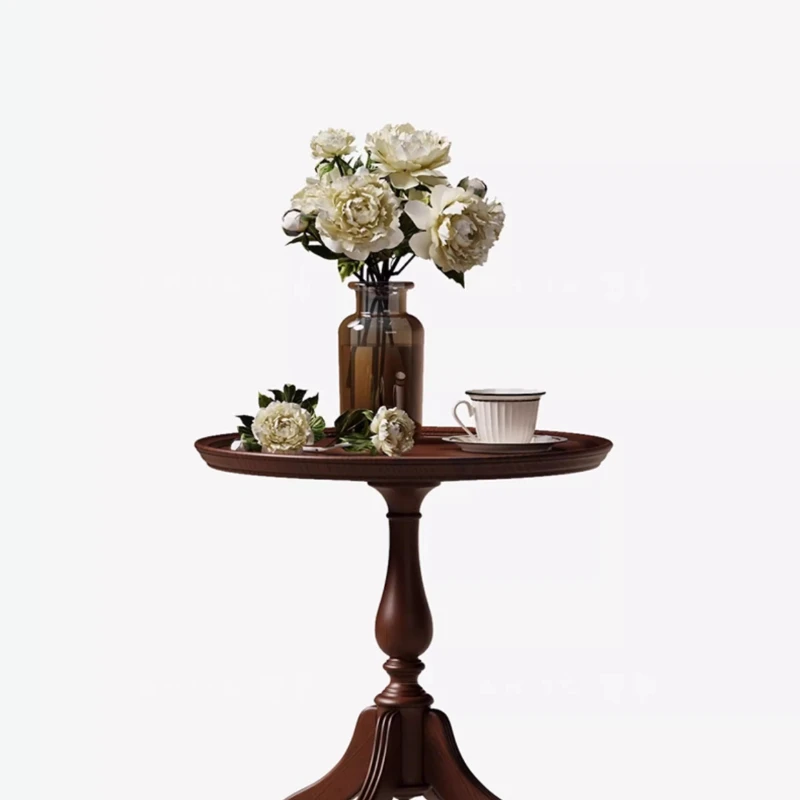 

Side few French antique flower few small table American retro solid wood round table