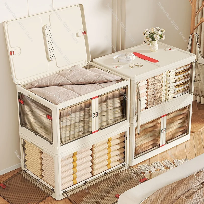 Large Capacity Folding Storage Box Home Living Room Organizer Five Layer Foldable Storage Bin Clothes Books Toy Organizer Box