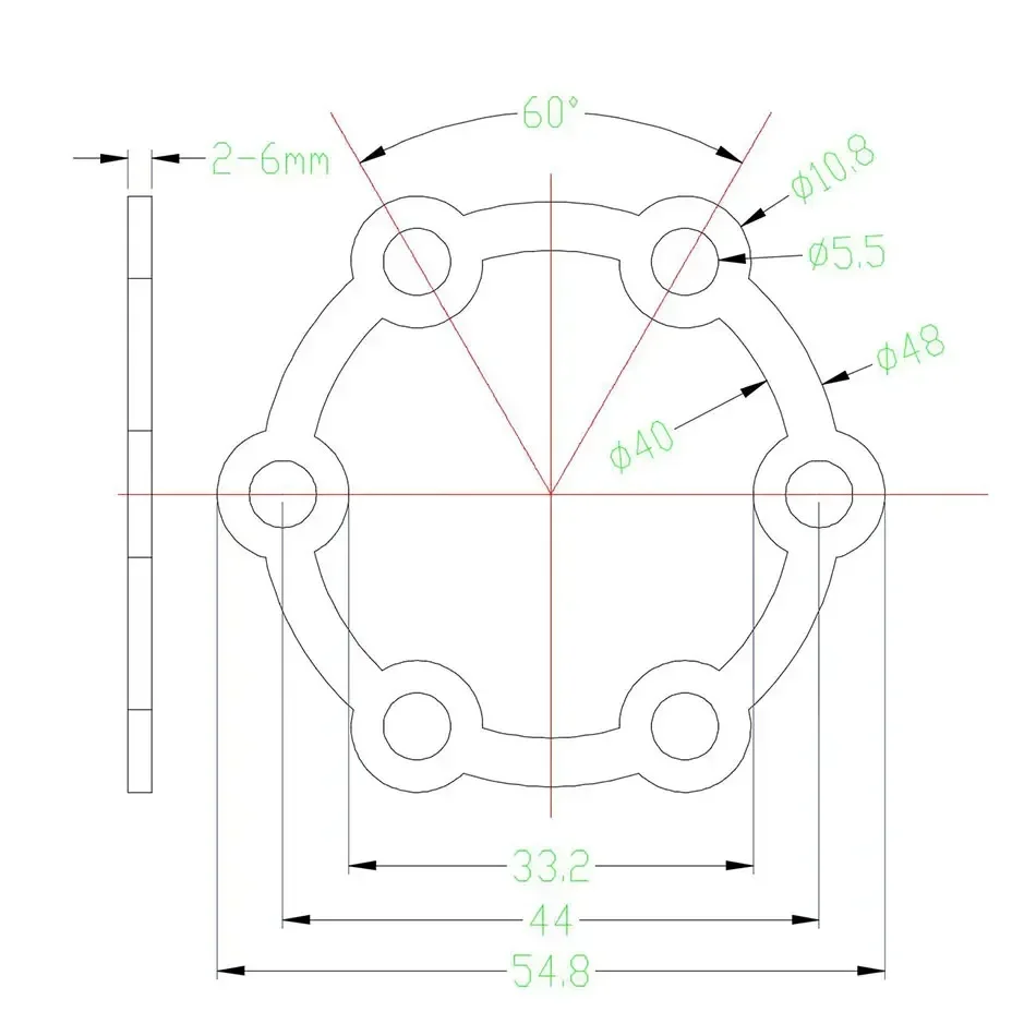 Electric Scooter Brake Disc 3 Gaskets Bicycle 6 Holes 2 Washers 4 Hub 5mm Flower Drum Heightening Aluminum Pad Bike Black Washer