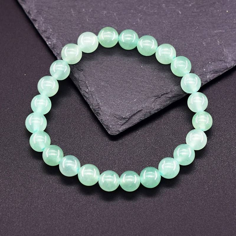 Genuine Natural Green Aventurine Beaded Bracelets Women Dongling Jade Quartz Mala Bead Bracelet Meditation Healing Jewelry Gift